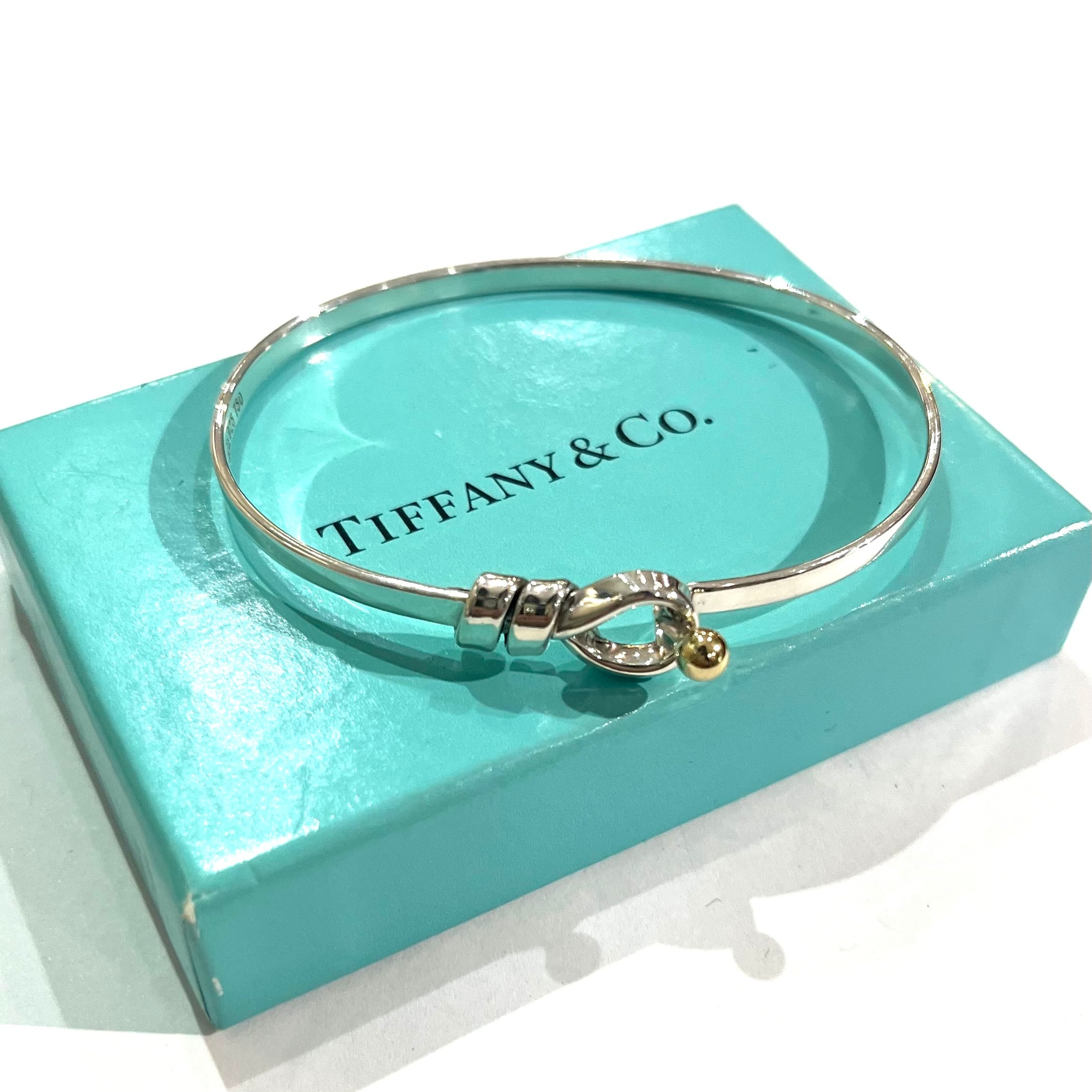 TIFFANY&CO.】2094 フックバングル／シルバー925×K18YG／洗練のコンビ