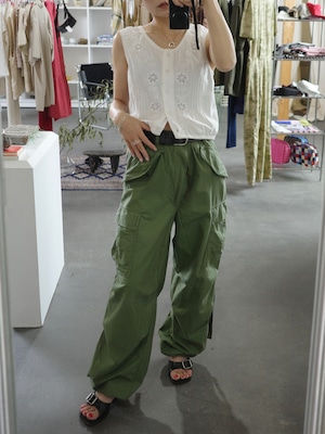 <vintage>military drawstring pant