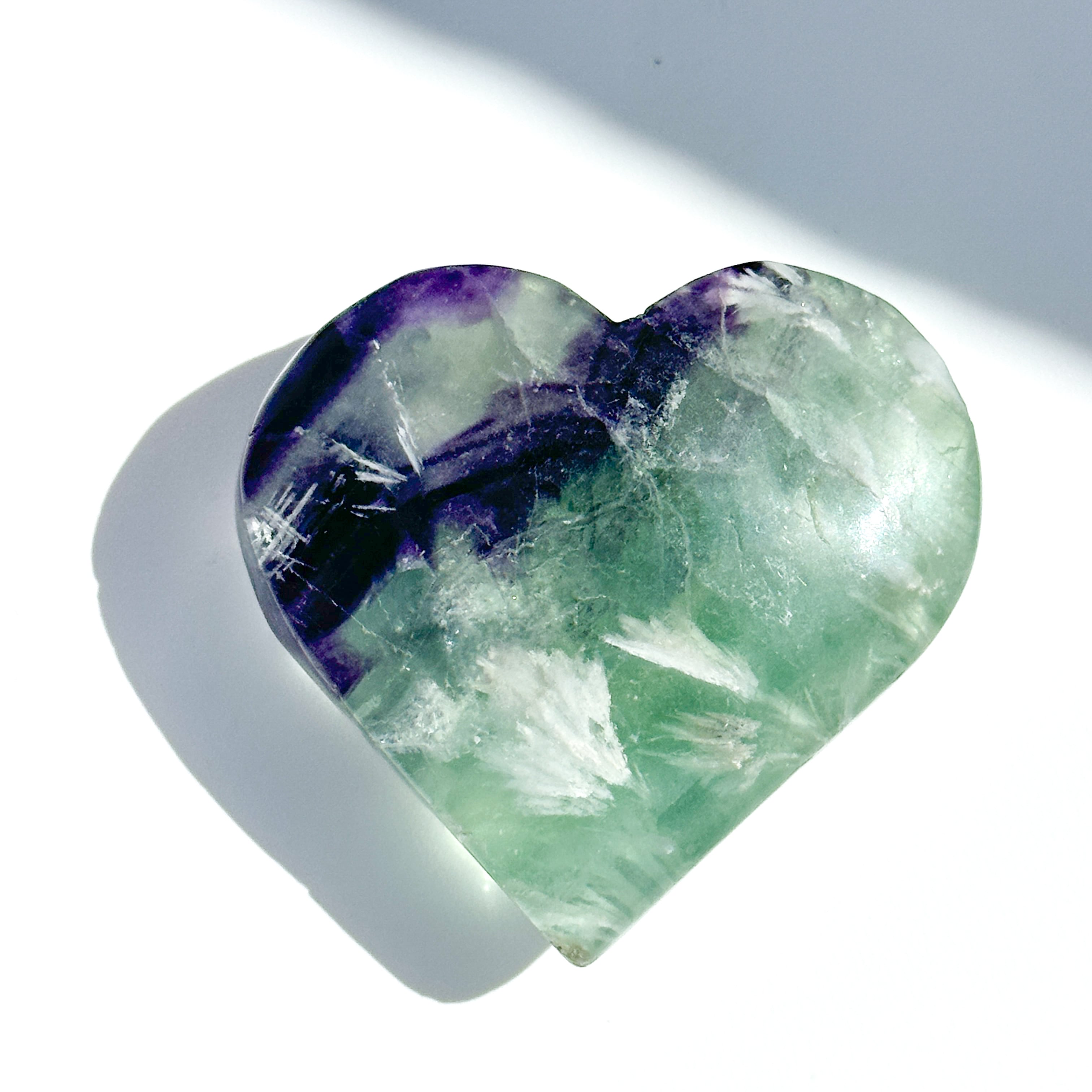 【天然石】フェザーフローライト・ハート エンジェルフェザーフローライトハート 35◇ Angel Feather Fluorite