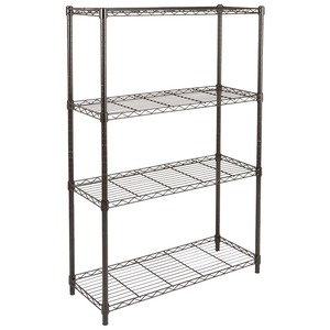 【数量限り】ベーシック 4段スチールラック 棚 メタルラック キッチンラック 耐荷重635kg 幅91.4 x 奥行35.6 x 高さ137.2cm ブラック