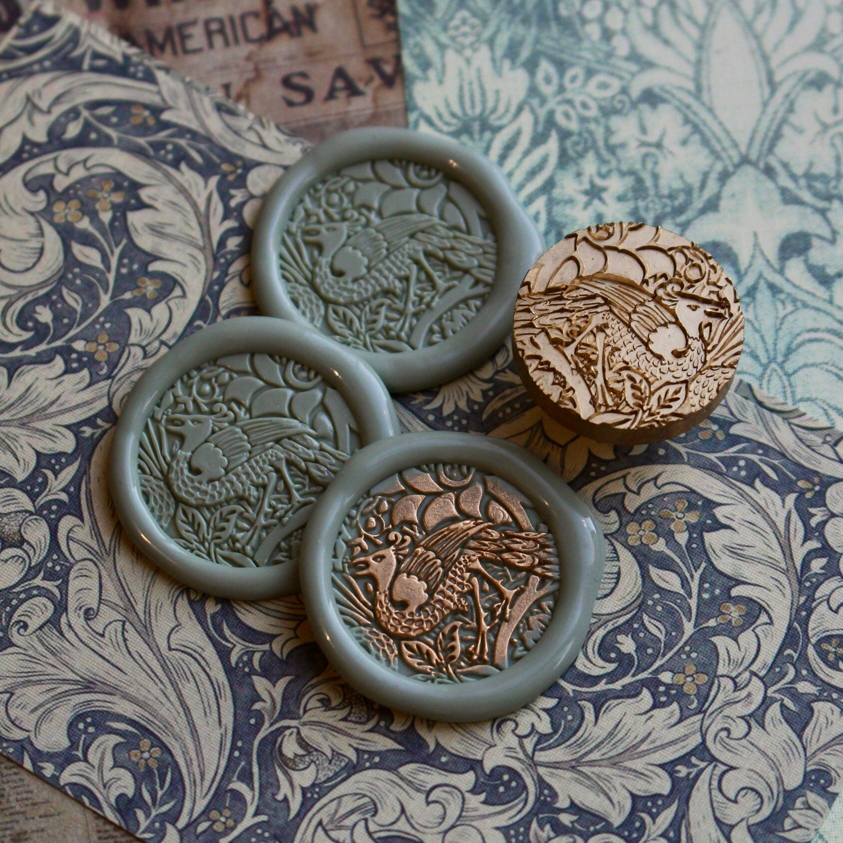 Wax seal stamp │孔雀 / Peacock【25mm】 | シーリングスタンプ
