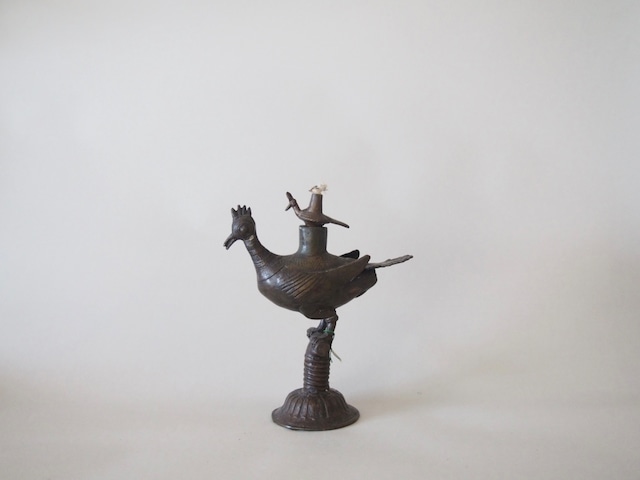 NEPAL - OLD PEACOCK OIL LAMP