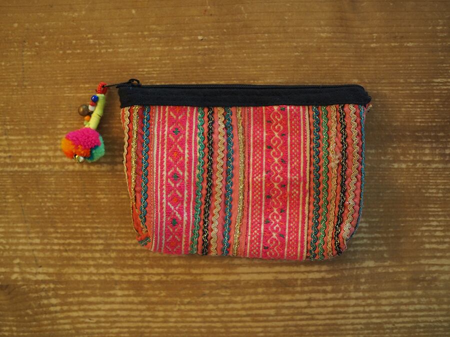 モン族手刺繍ポーチ(小)