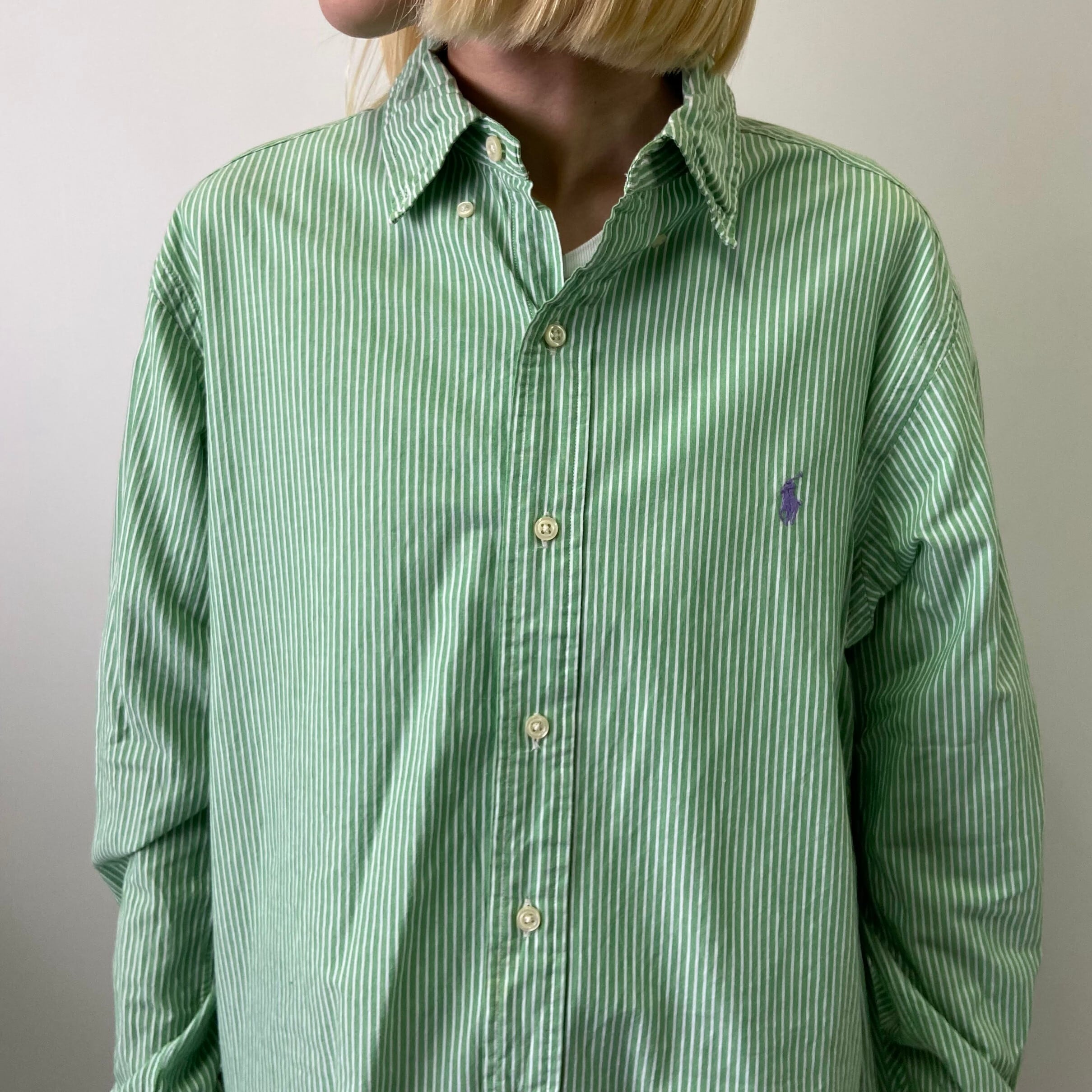 Ralph Lauren ラルフローレン 長袖 CLASSIC FIT ストライプ ボタン 