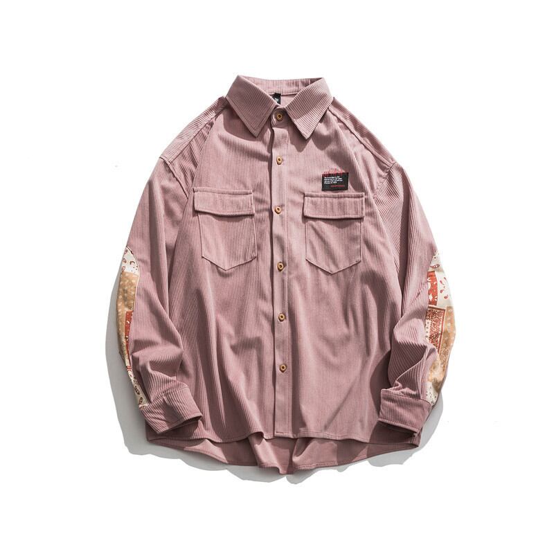 【新作】【送料無料】 Clothes Road、ヴィンテージ秋、新しいeseカラーマッチングツーリングシャツメンズ長袖シンプルで用途の広いラペルカジュアルジャケットメンズ-アリババ ロング オータム 秋物 ビンテージ hip6-161133818050606