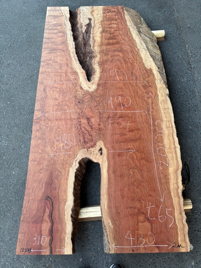 ブビンガ_2000×990×65_レジンテーブル原板 Y2671