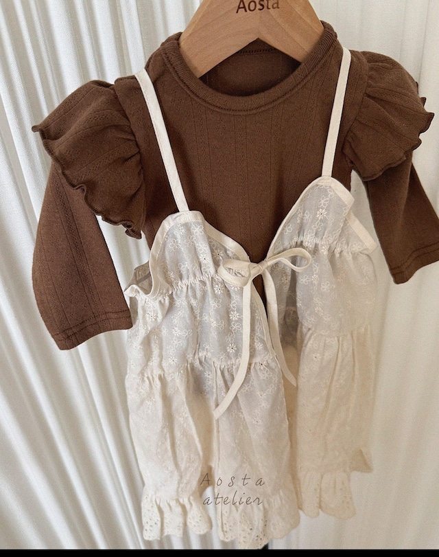 ⭐︎即納⭐︎[Aosta] lace cotton open dress