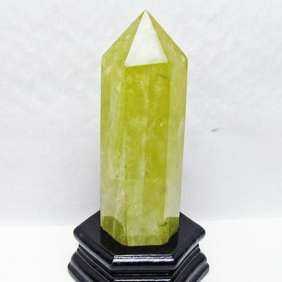 シトリン 六角柱 シトリンクォーツ ポイント 台座付属 一点物 152-4185