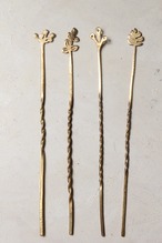 真鍮　ボタニカルマドラー