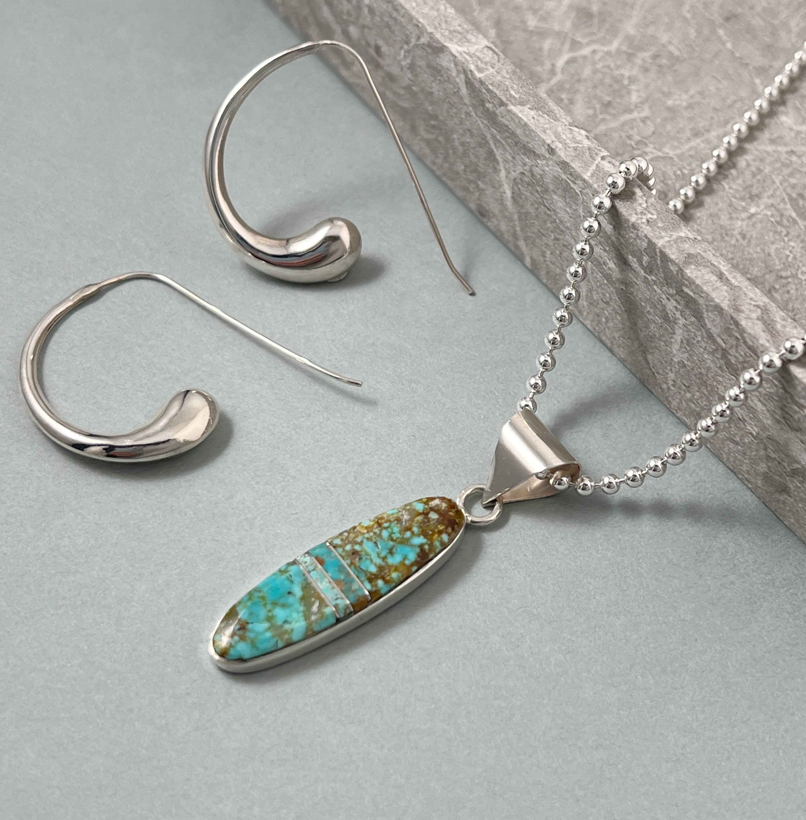 Indian Jewelry 》ナンバーエイト ターコイズ ペンダント 一点物
