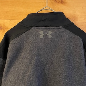 【UNDER ARMOUR】ハーフジップ プルオーバー 切替 フリース ワンポイントロゴ アメリカ古着