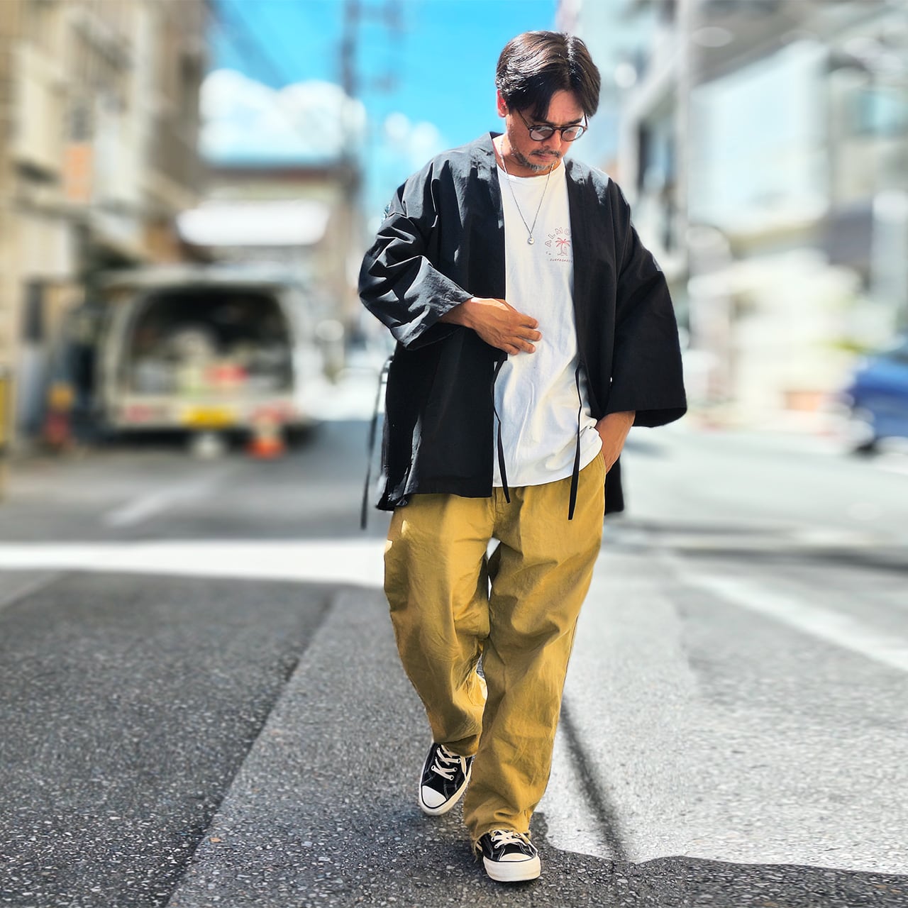 THE SAME A ALL BLACK 】 作務衣 グランジ60/40クロス ロクヨンクロス