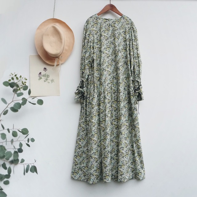 the last flower of the afternoon／月にぬれた花 drop waist dress