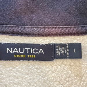 【NAUTICA】ハーフジップ スウェット ワンポイント 刺繍ロゴ L ノーティカ US古着