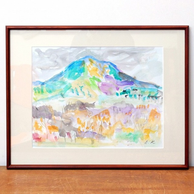 葛西栄一・油絵・額入・「岩木山」・No.170429-11・梱包サイズ140