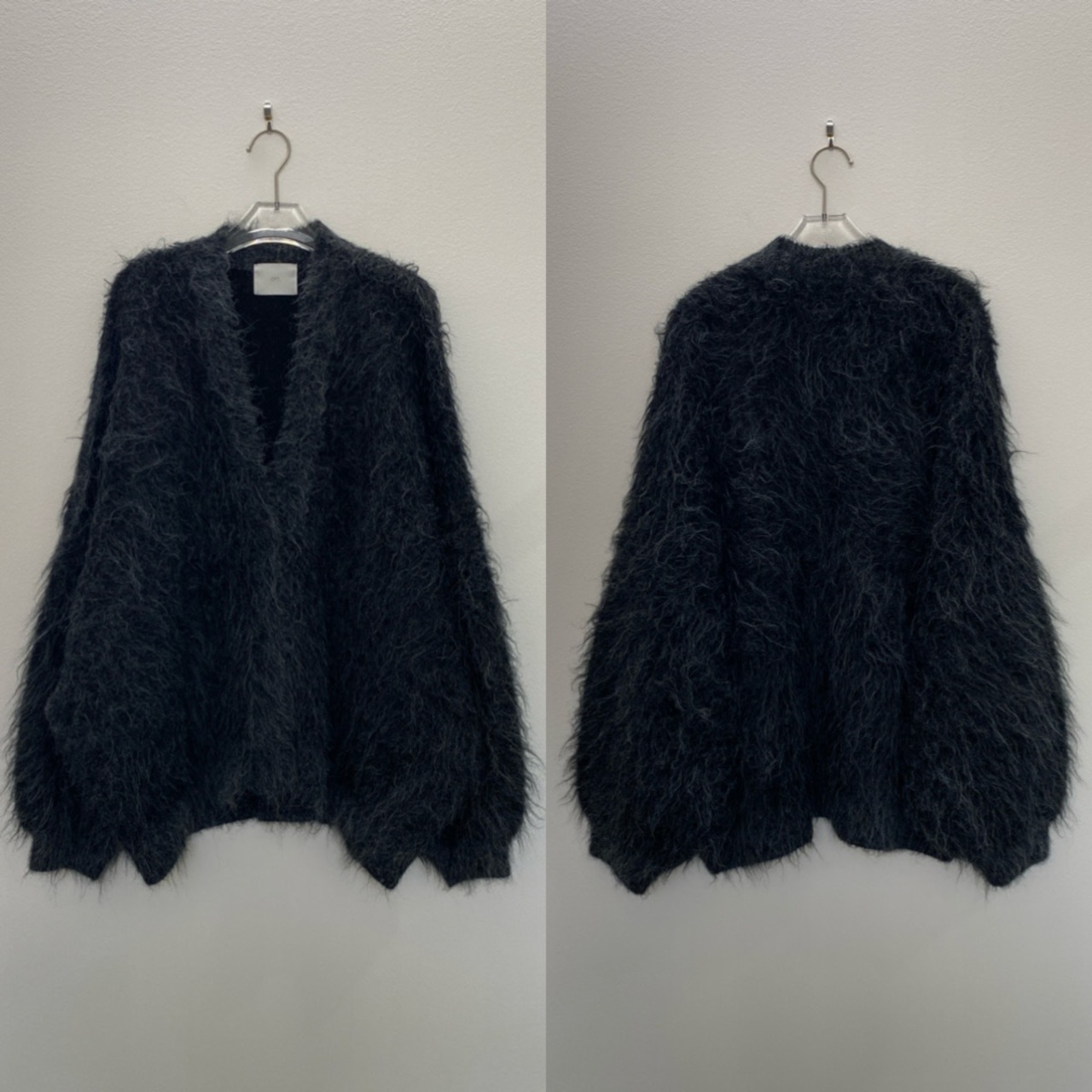 MOKE MOKE shaggy over knit CD/black
