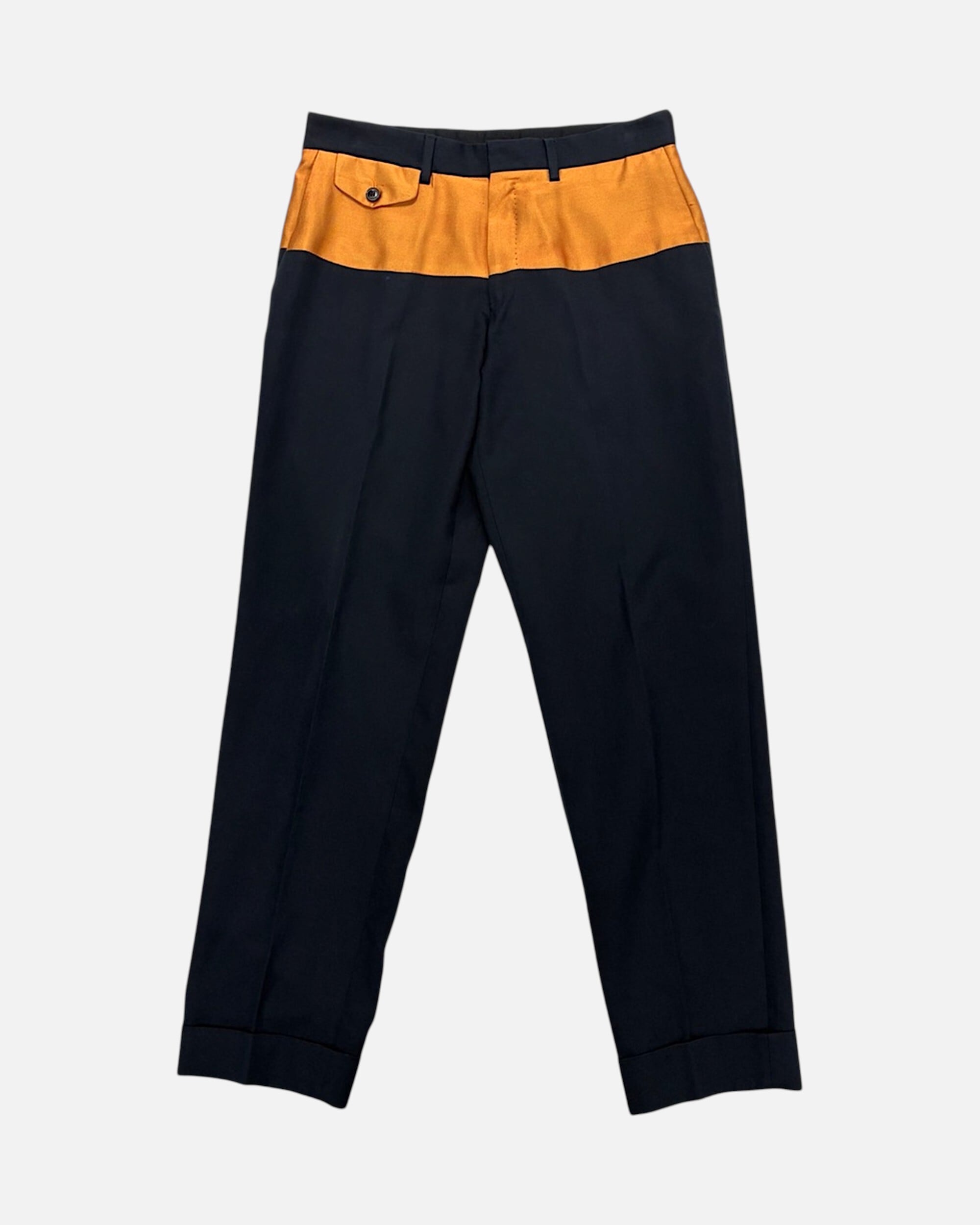 DRIES VAN NOTEN color block cotton trousers