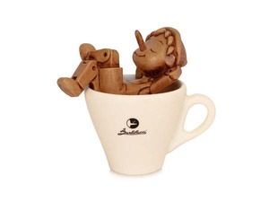 木製ピノキオ人形（コーヒータイム） [pinocchio coffee time]