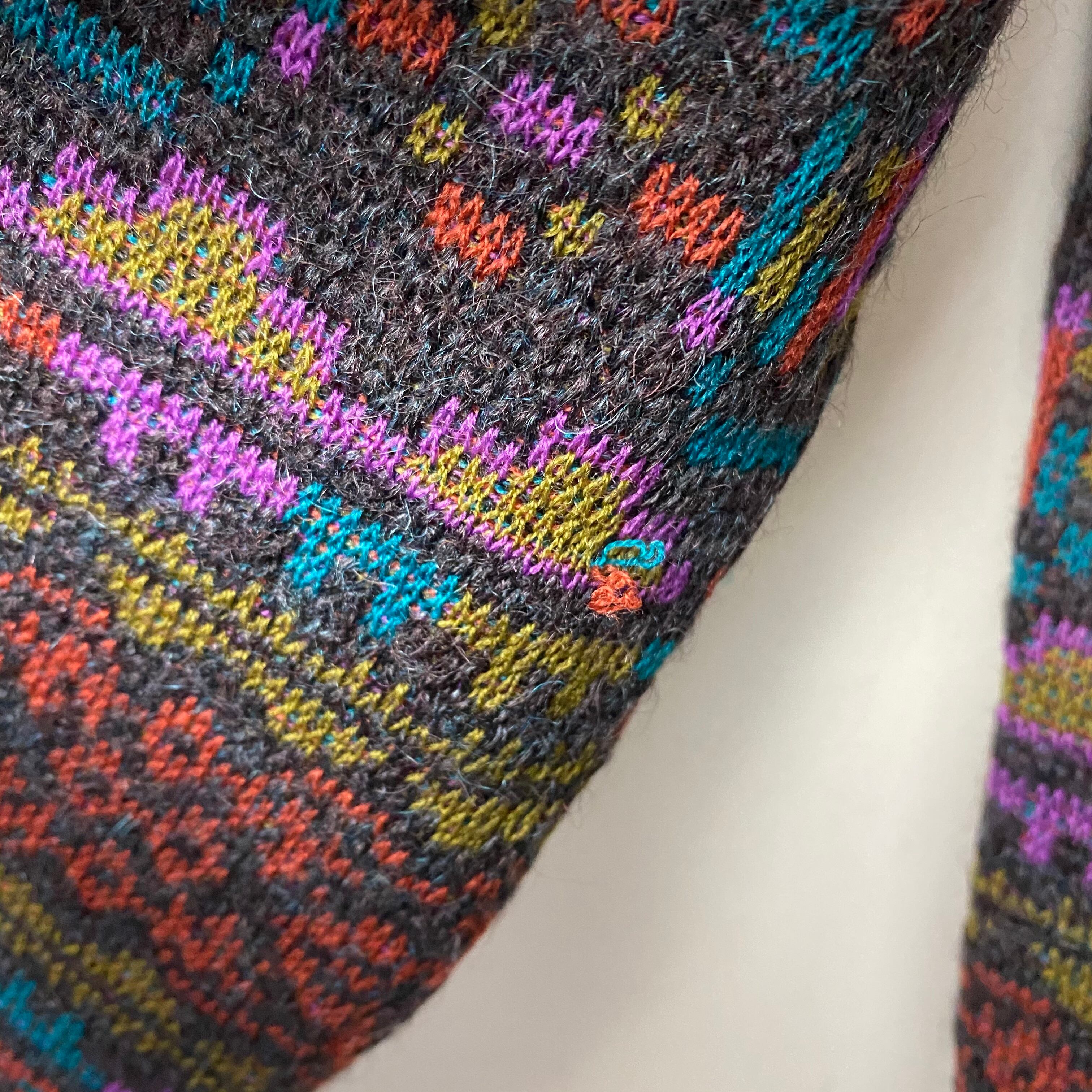 vintage MISSONI UOMO native pattern V-neck wool sweater | NOIR ONLINE