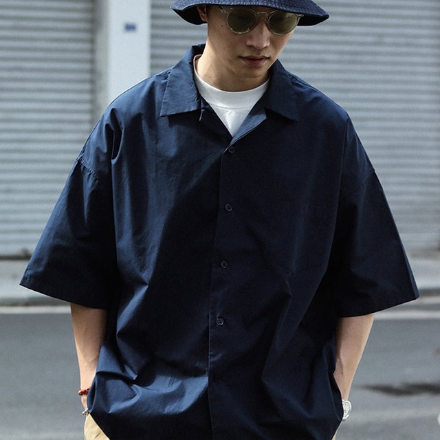 DetourStudio防シワ加工ベーシック半袖シャツ