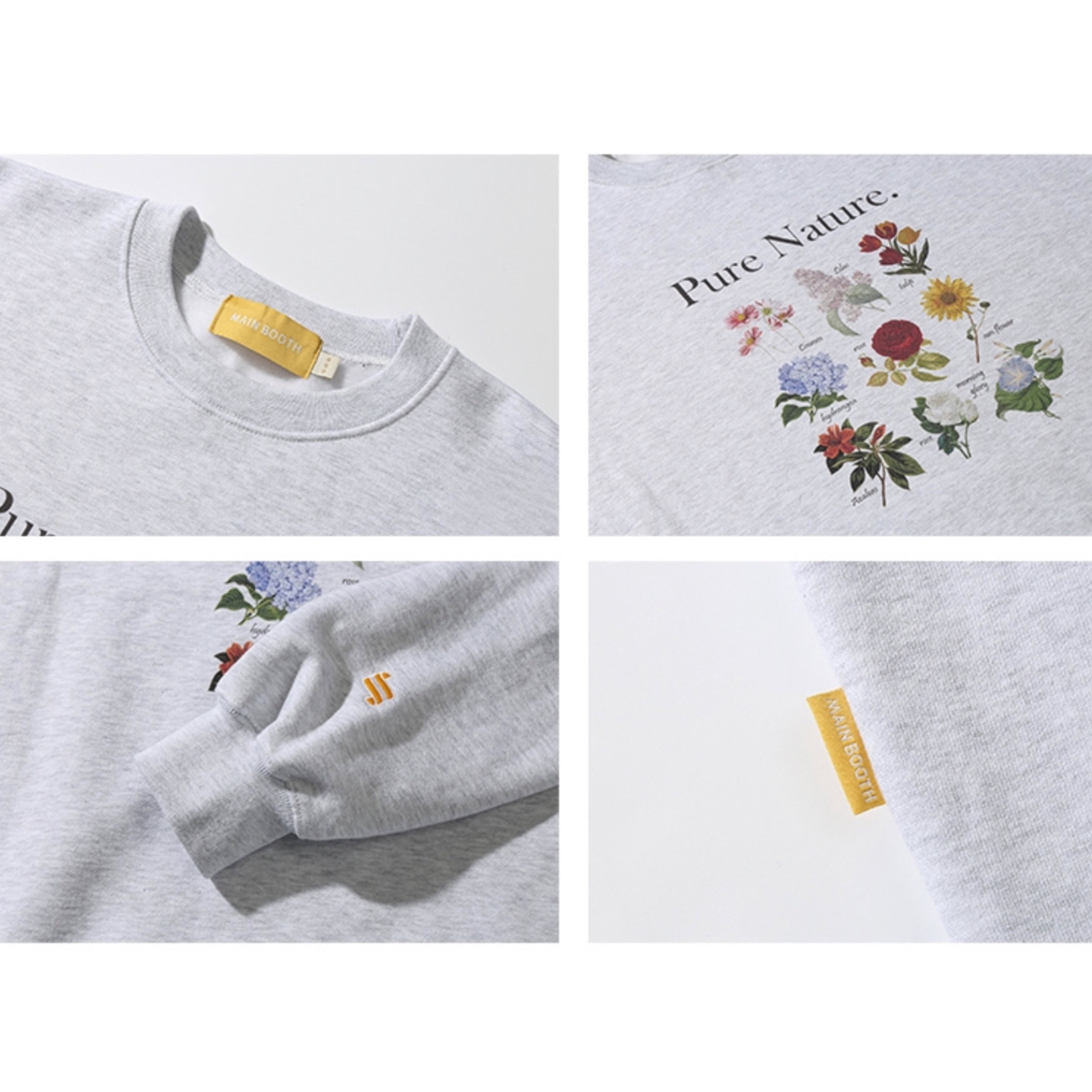 MAINBOOTH] Flower Dictionary Sweatshirt(CLOUD GRAY) 正規品 韓国