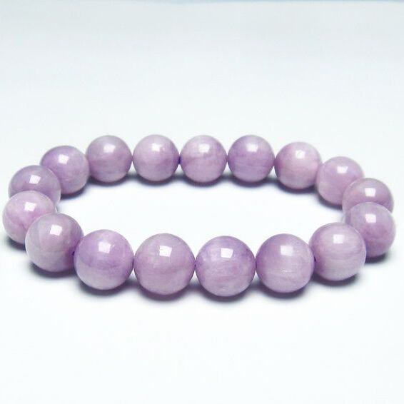 クンツァイト ブレスレット 12mm ミルキークンツァイト 一点物 111-19700