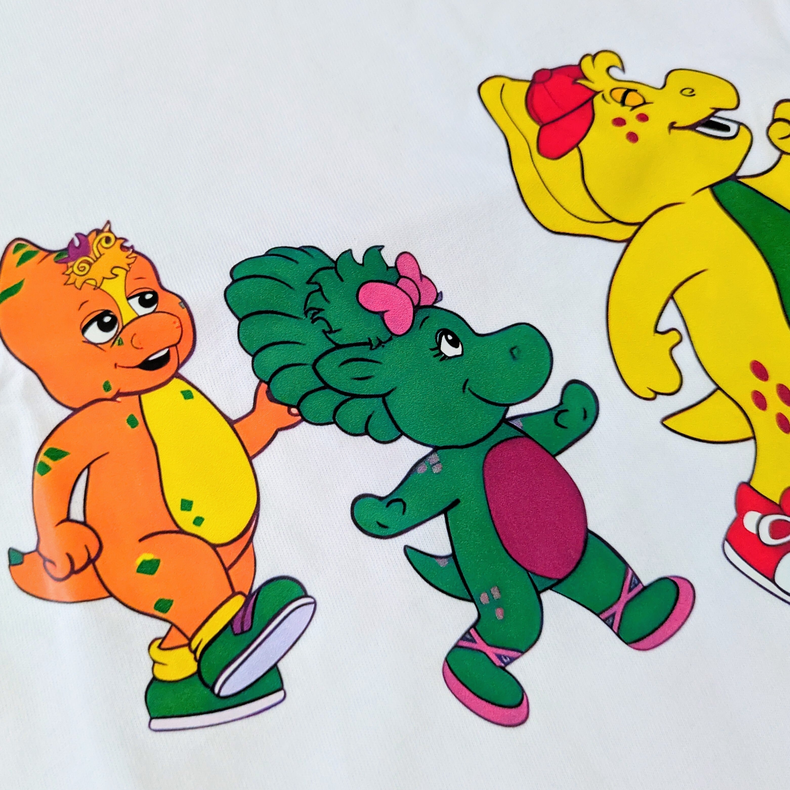 【 Barney & Friends ( バーニー&フレンズ )  】 Tシャツ / 4人仲良く行進tシャツ 〚アメリカン雑貨 アメトイ〛