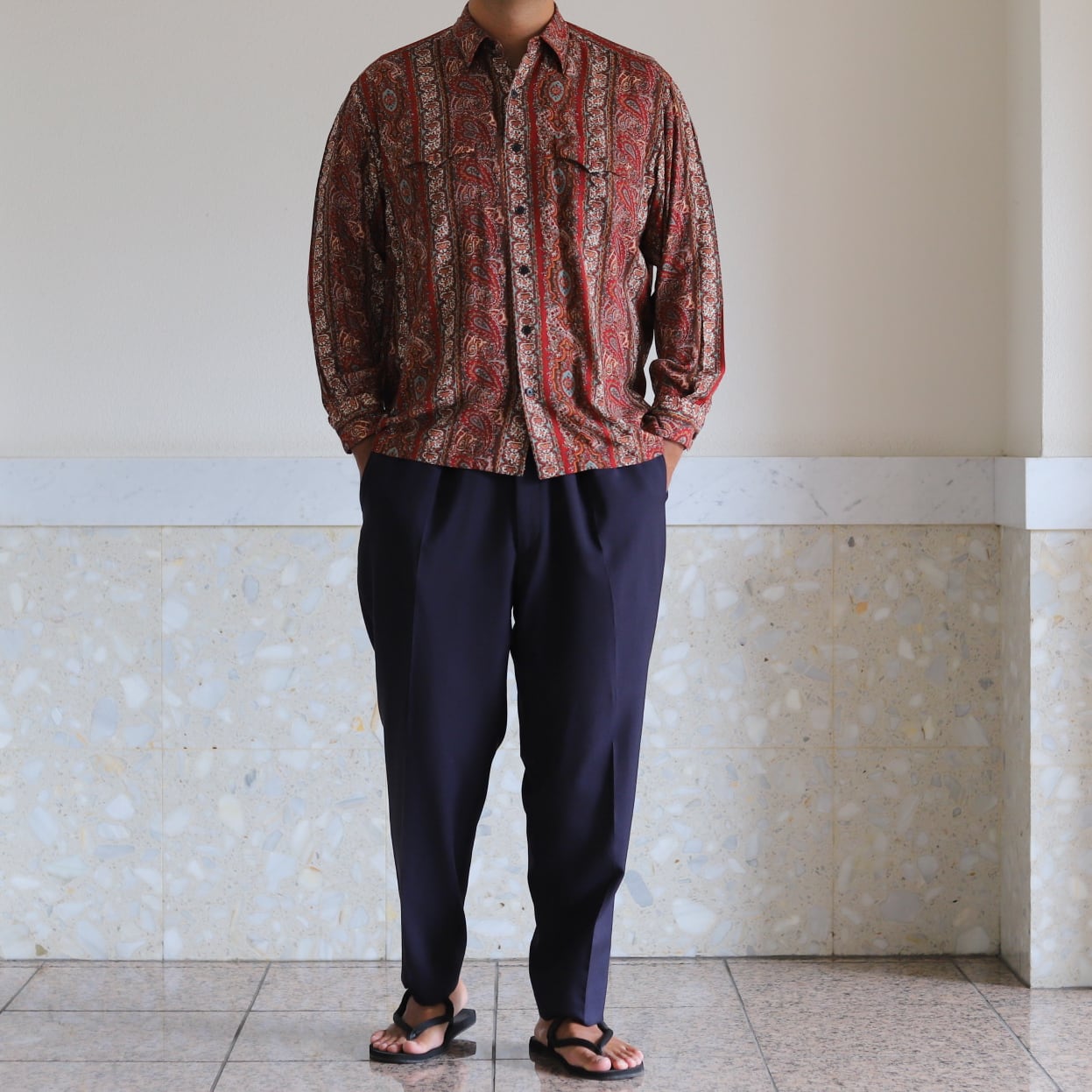 極美品】90s Ralph Lauren special rayon shirt big size L/S 