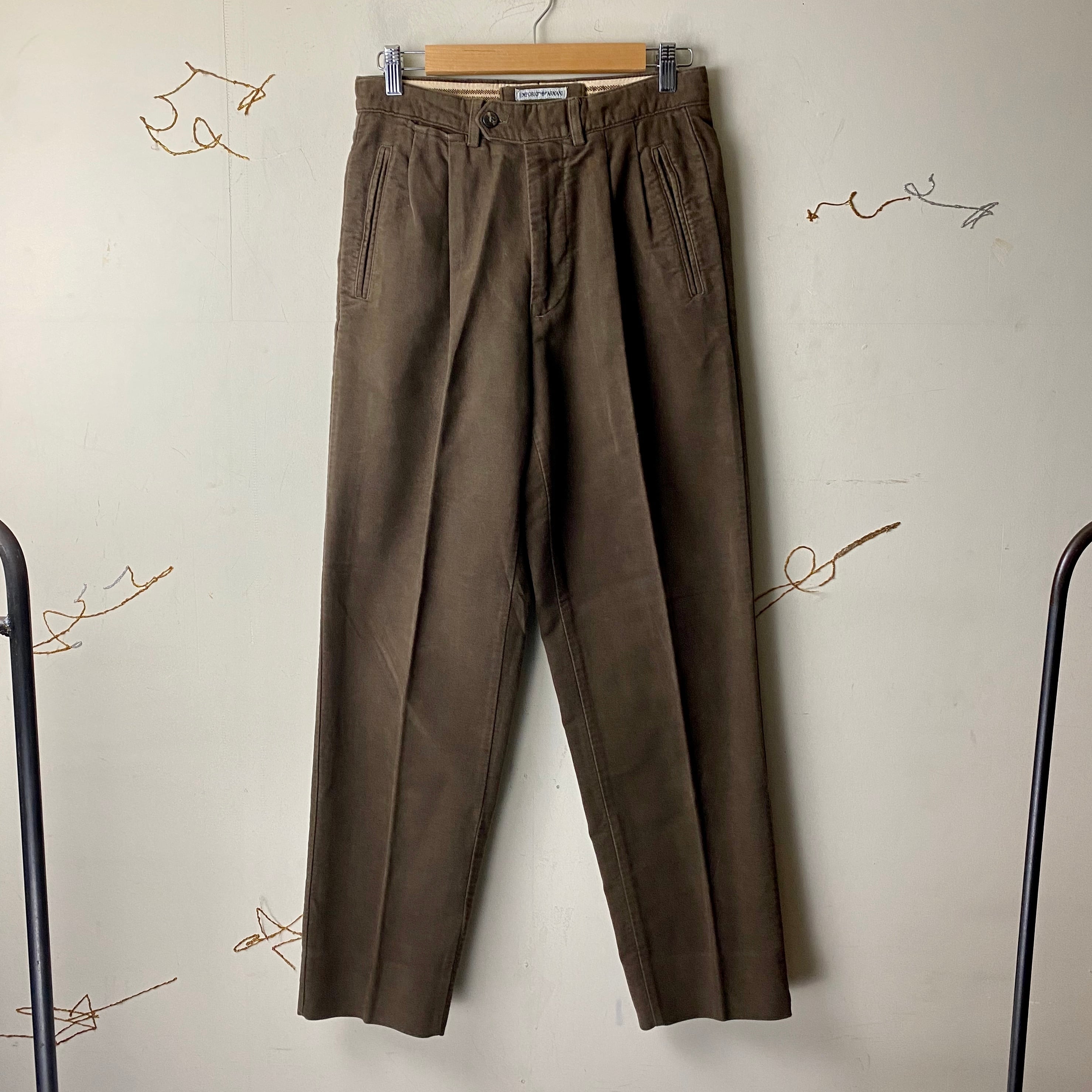 vintage EMPORIO ARMANI moleskin tucked pants | NOIR ONLINE
