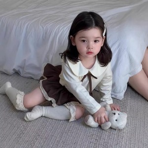 【BABY】韓国風　リボンシャツ、ブルマ