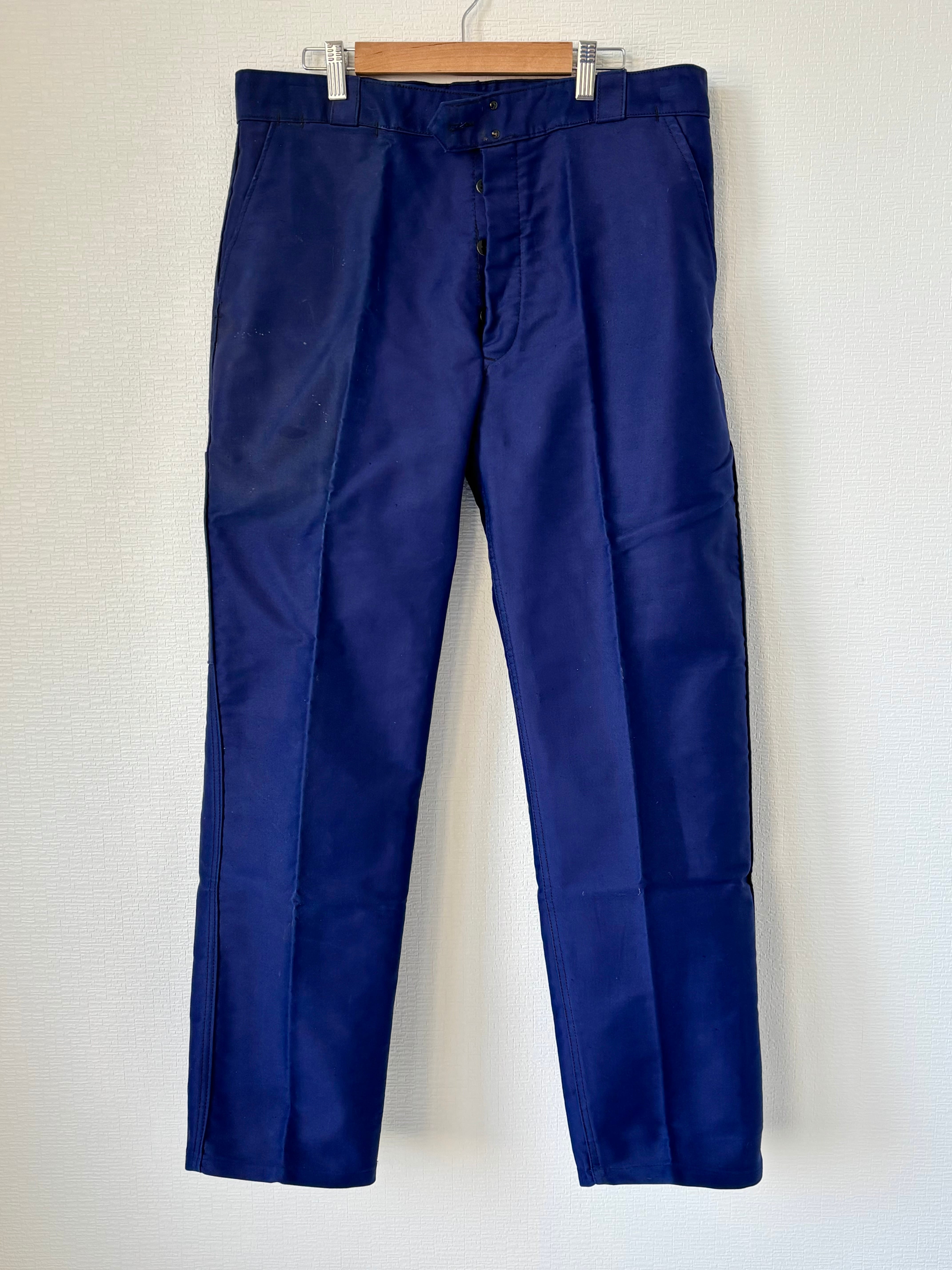 \"鬼焼けサンフェード\" ナス紺 ラベンダー ユーロヴィンテージ ワークパンツ TODAY'S RECOMMEND ～【ユーロワークジャケット × ラガーシャツ