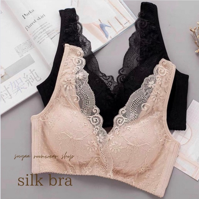 【2color /3size】silk lace desigh bra　S117