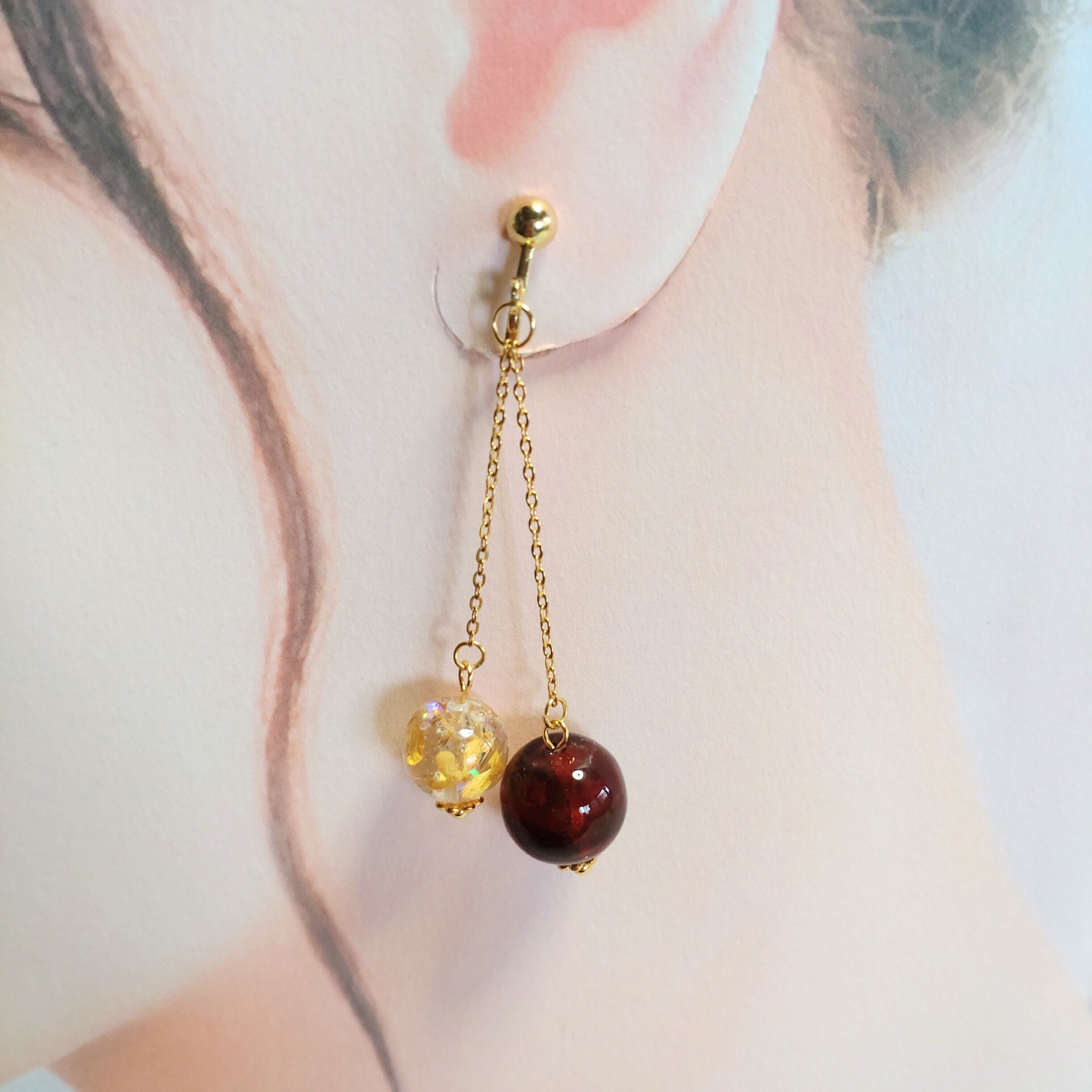 恋する金木犀(キンモクセイ) イヤリング ピアス 樹脂ピアス 樹脂 