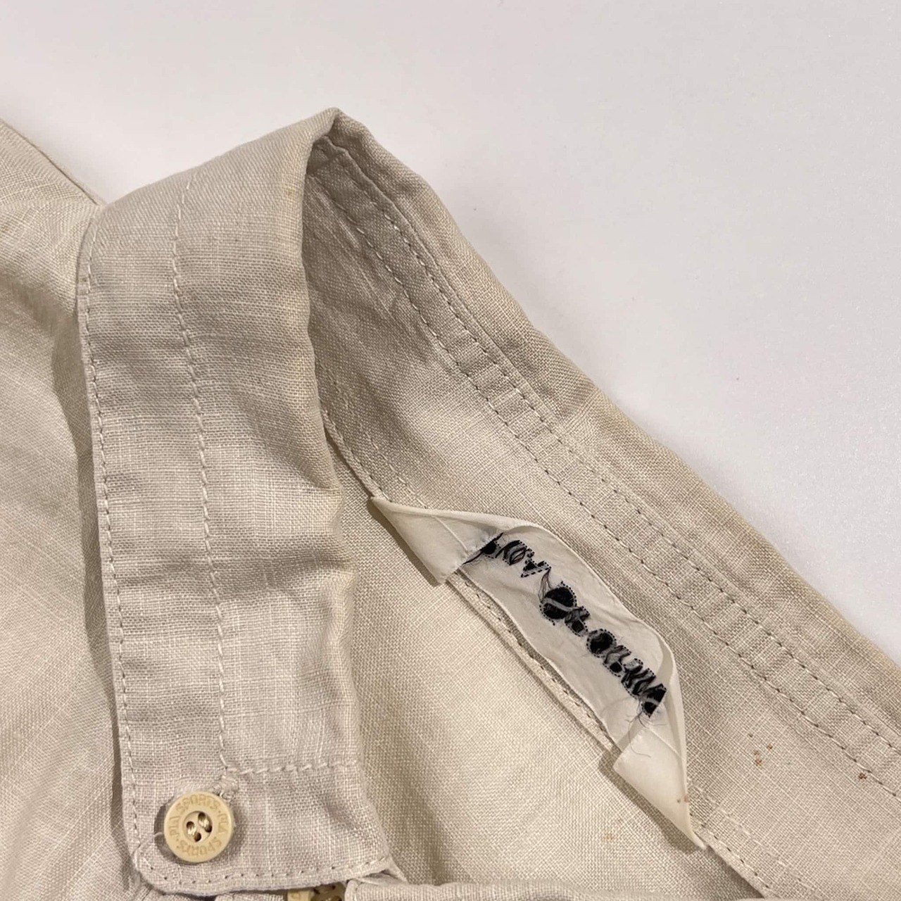 リネン混 PIA SPORTS ピアスポーツ BD ボタンダウン 長袖 プルオーバー シャツ 4/ベージュ系 メンズ