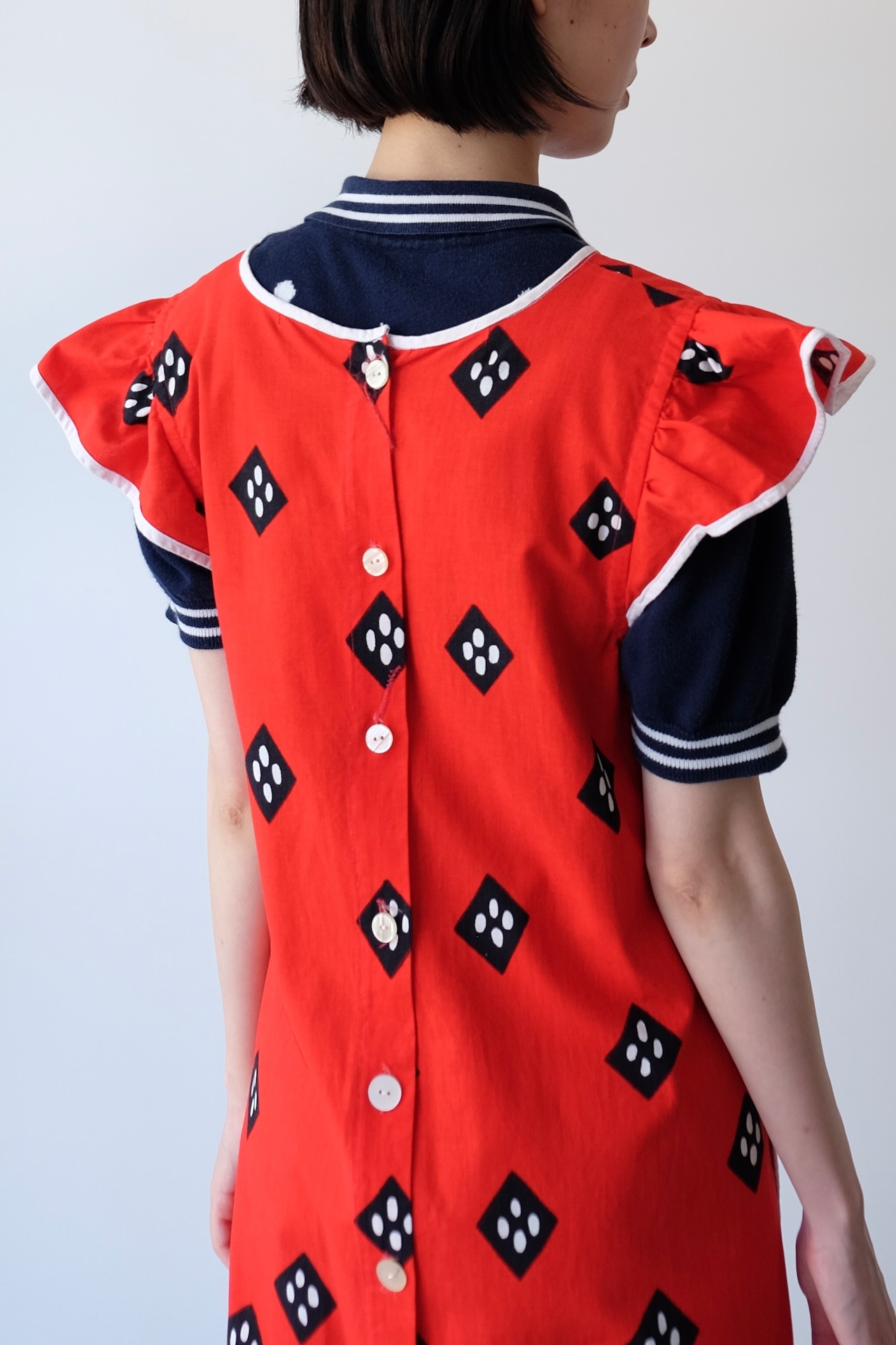 Rhombus dots apron dress