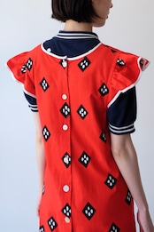 Rhombus dots apron dress