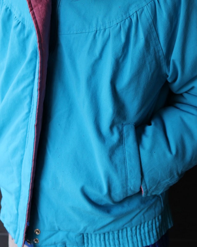 Fly front bicolor down jacket