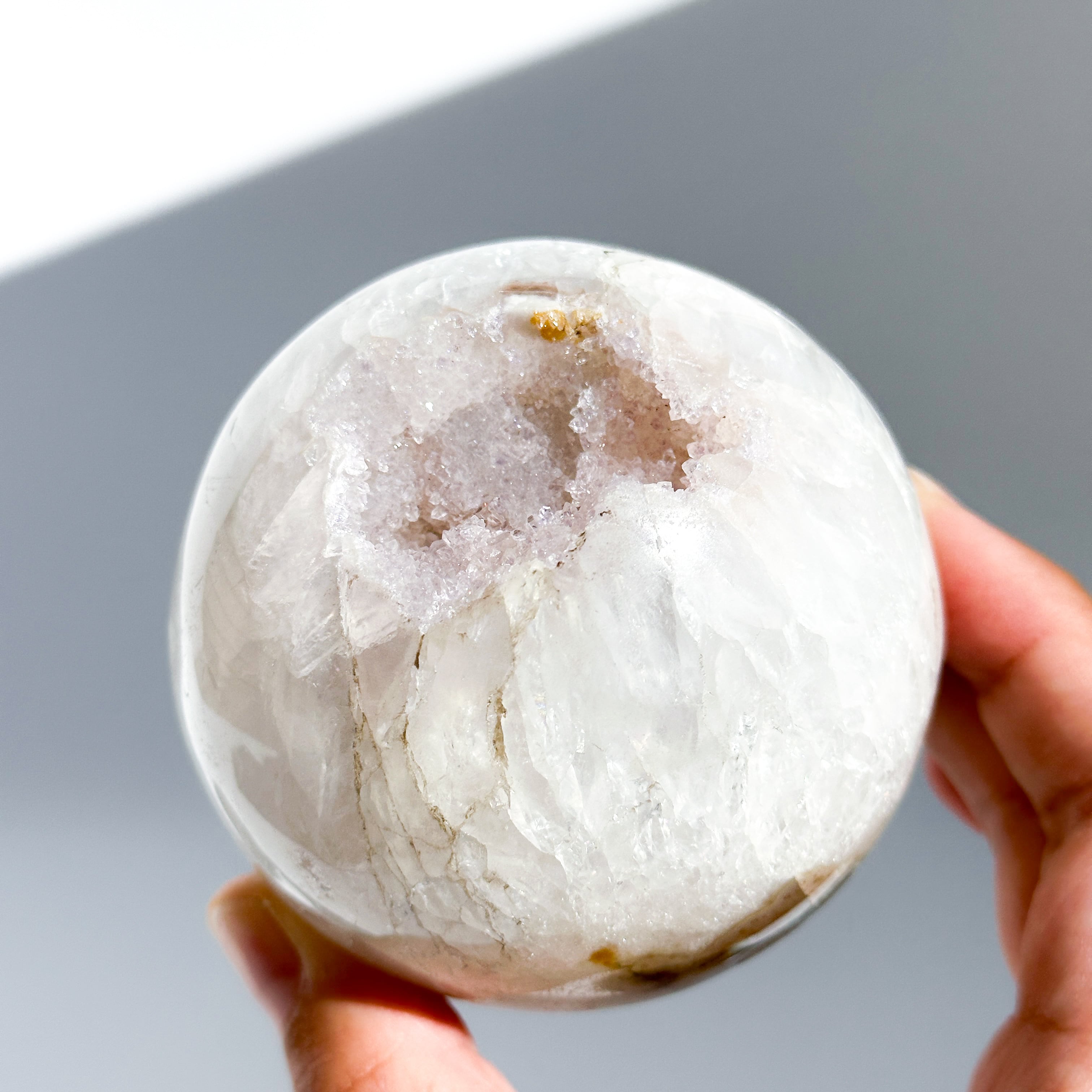 ウルグアイ産アゲート×アメジスト スフィア（丸玉）31◇Agate×Amethyst