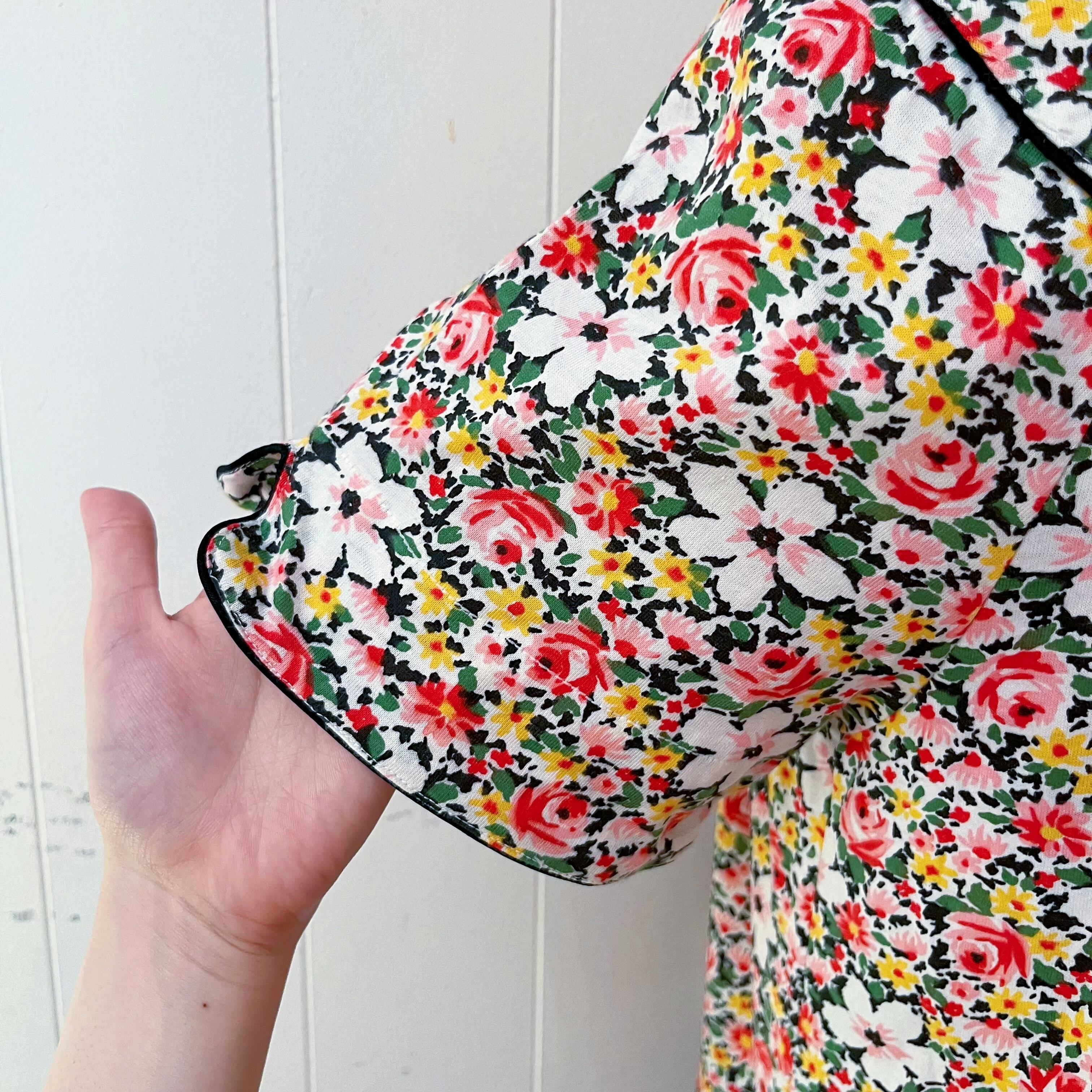 flower toggle button neglige one-piece