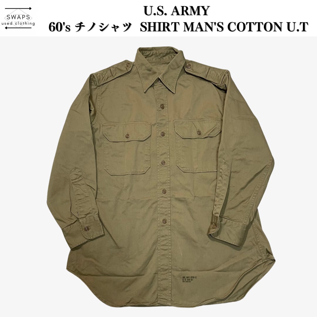 U.S. ARMY】60's チノシャツ SHIRT MAN'S COTTON U.T vintage U.S. ARMY】60's チノシャツ SHIRT MAN'S COTTON U.T vintage