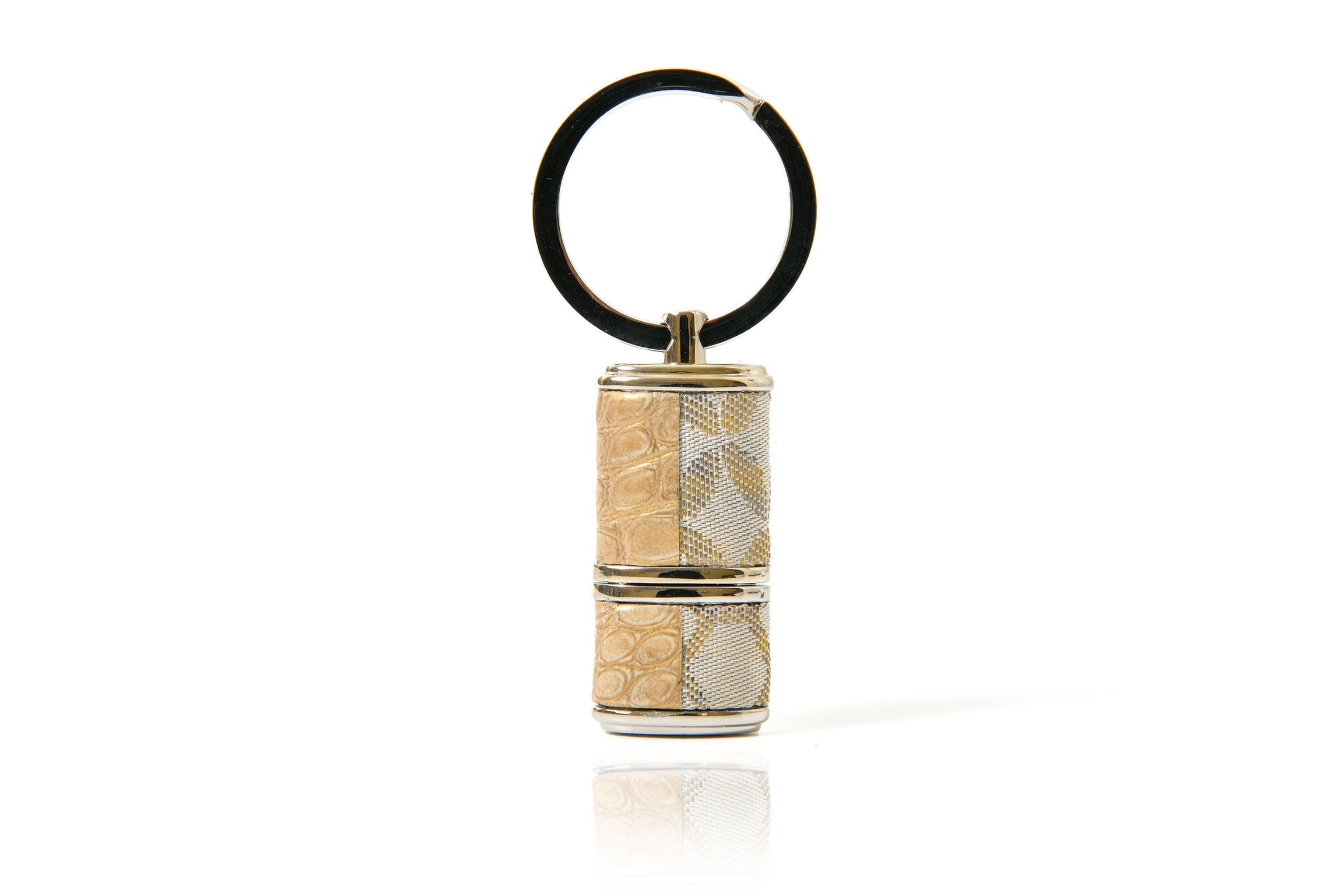 JRxSJUSBキーホルダー/古代錦/"江戸小紋"/白-シャインゴールド/JUSBPL-KOD-M21-C11sh-13