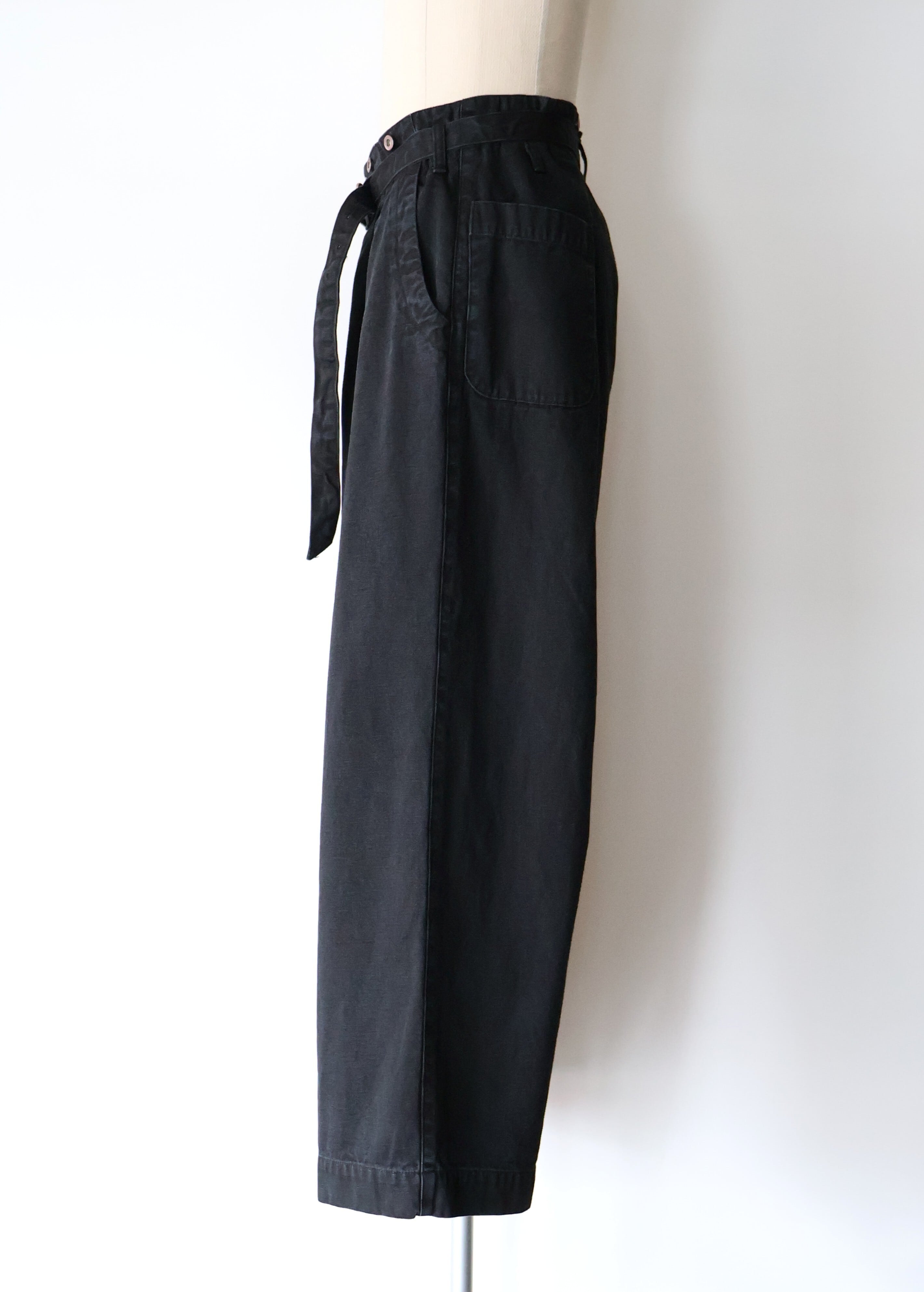 Gurank “ CH belted work pants ( Black )” | H.inch
