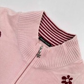 GREENCLUBS グリーンクラブ 花柄 フローラル フルジップ サマー コットン ニット ベスト サイズ 2/ピンク/ライカ