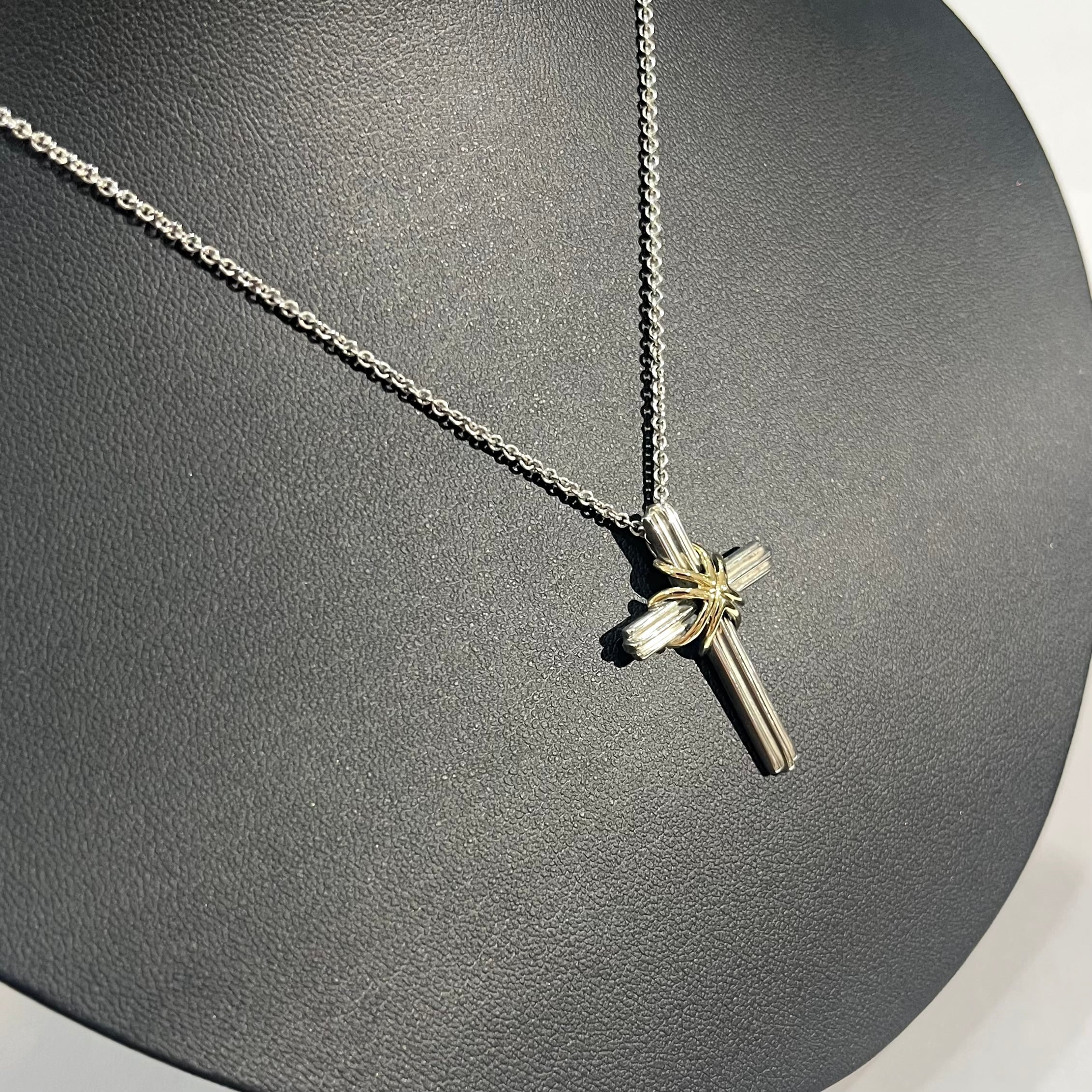 TIFFANY&Co.】2969 VINTAGE SILVER925×K18YGシグネチャークロス