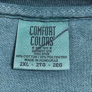 【COMFORT COLORS】ロゴ プリント スウェット トレーナー アースカラー くすみカラー くすみグリーン 2XL ビッグシルエット US古着