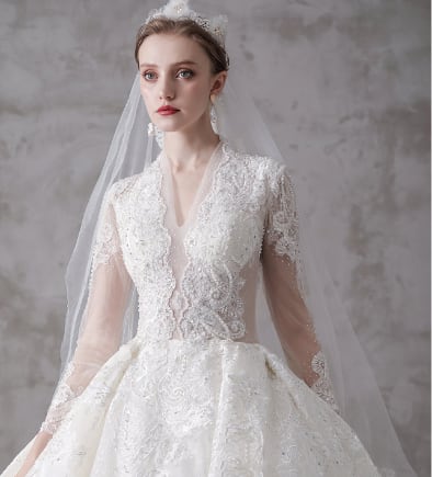 ウェディングドレス 花嫁 長袖 シンプル 白ドレス Vネック ワンピース 花嫁 結婚式 二次会 披露宴 前撮り 後撮り 撮影用 スリムドレス ウェディング Vネック ホワイト XS~2XL