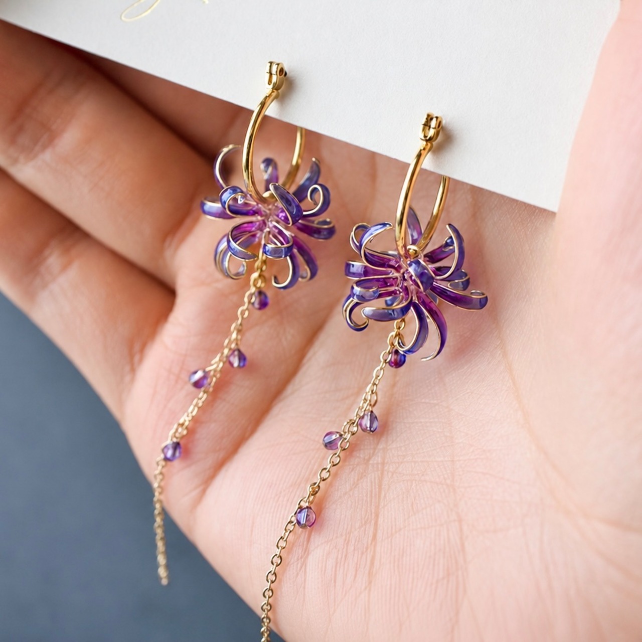 打ち上げ花火 －Spider lily－ | Japanese Fireworks & Red Spider Lily Earrings