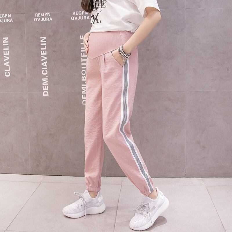 【新作】【送料無料】 1183＃夏の薄い通気性マタニティパンツスポーツジョガーパンツ妊娠中の女性Adjustbaleベリー妊娠パンツ サマー 夏物 AL expec379369110724