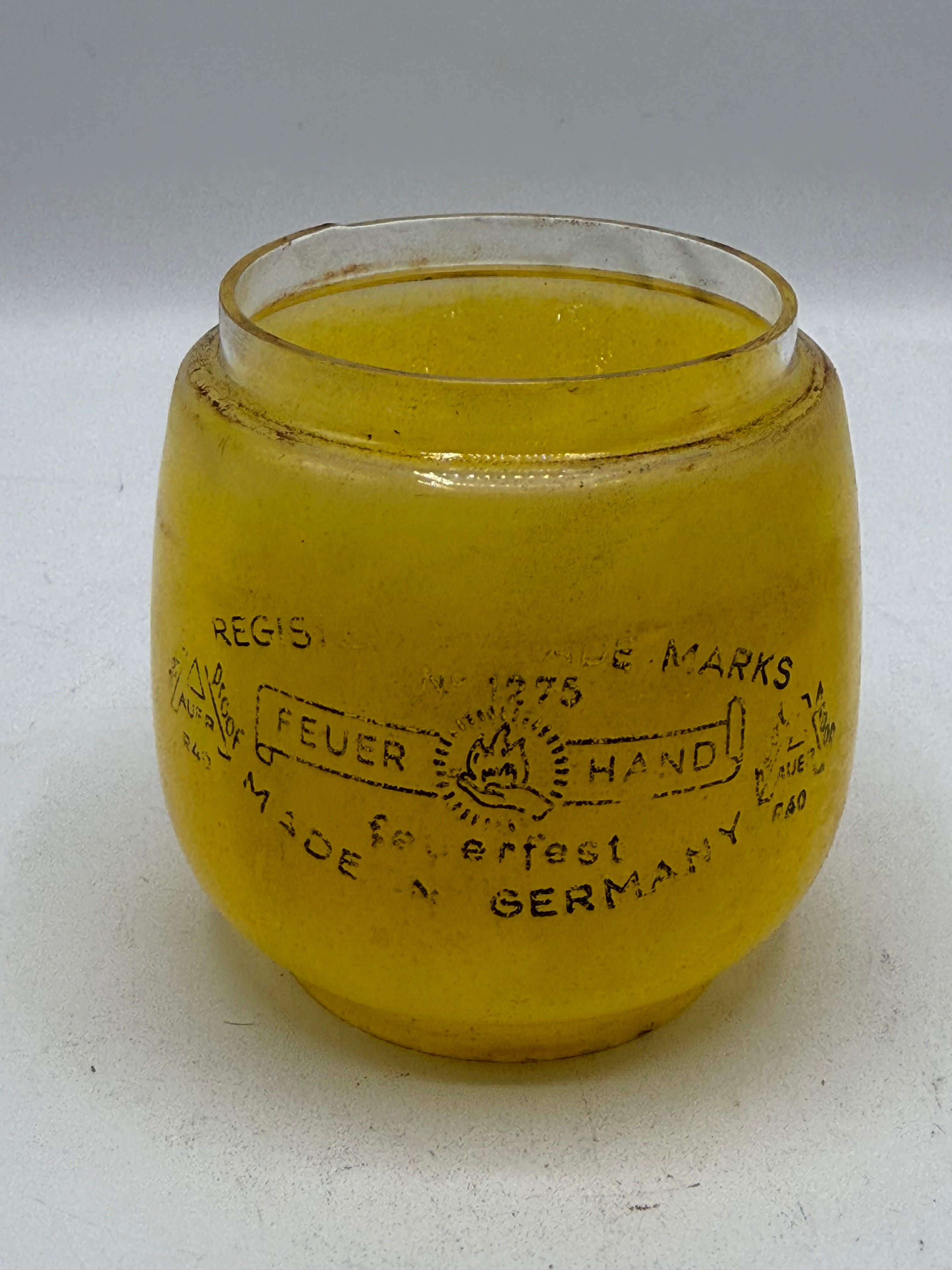 ヴィンテージガラス』FEUERHAND 275/276 JENAER GLAS イエロー