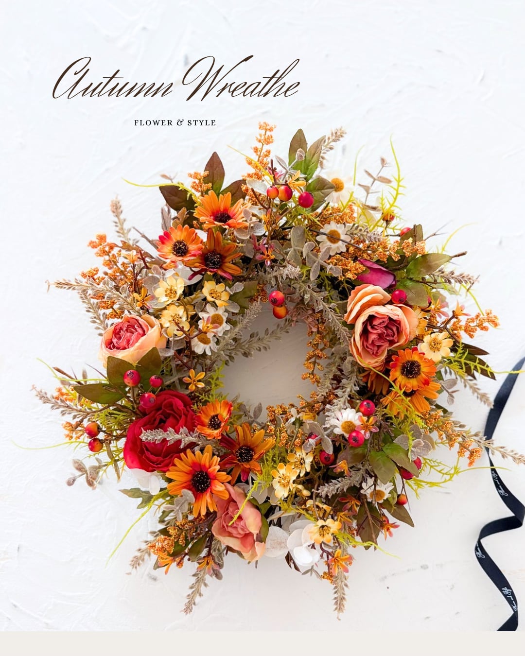 ナチュラルリース ユーカリ アーティフィシャルフラワー 33cm